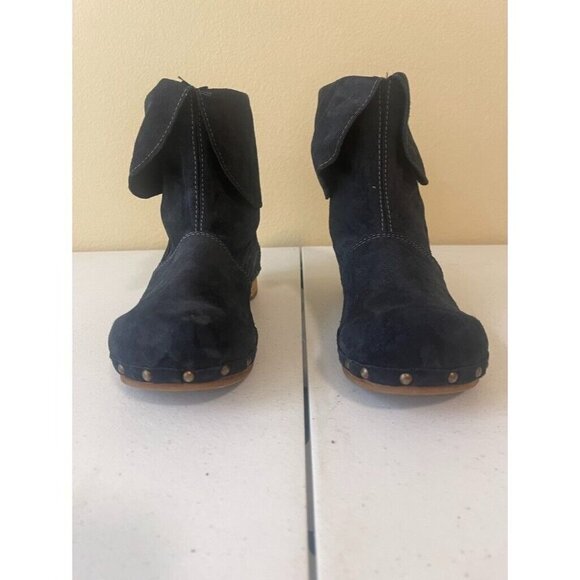 Women’s 39 US 8 Sanita Marcia Low Flex Wood Boot Navy Blue Suede - Picture 3 of 14